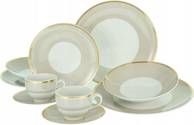 CreaTable Festive Creme 23774 servis kombi 10 ks porcelán zlatý