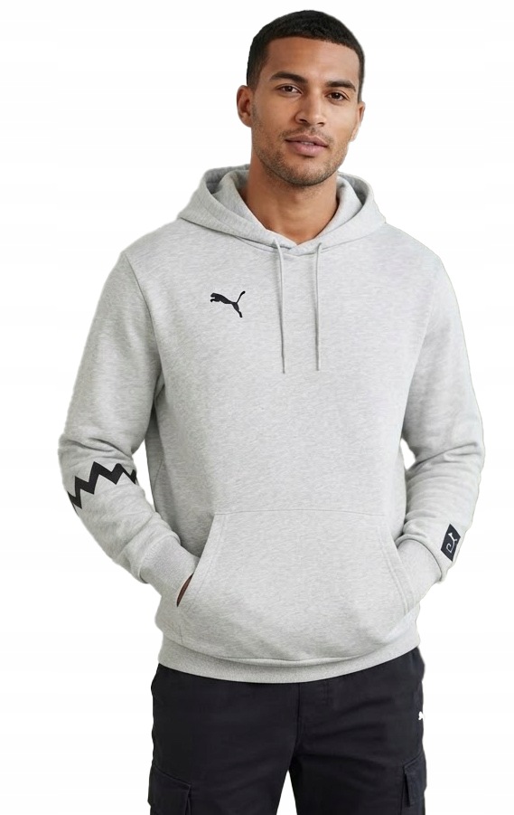 3432 Pánská Mikina Puma Klokanka S Kapucí Bavlněná Sportovní Šedá L