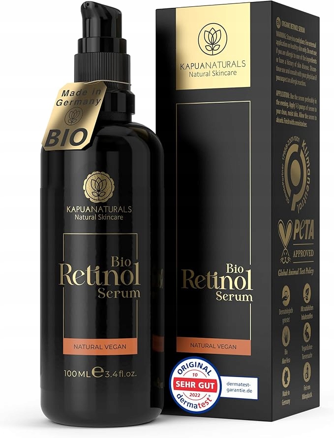 Pleťové sérum Retinol+C+A+Kyselina hyaluronová Přírodní Organické Německé