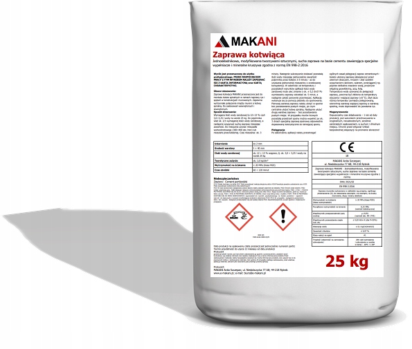 Zaprawa do kotew spiralnych MAKANI 25 KG
