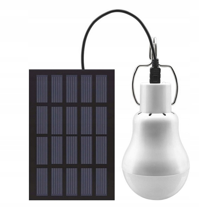 Żarówka led z panelem solarnym 10W 12 LED
