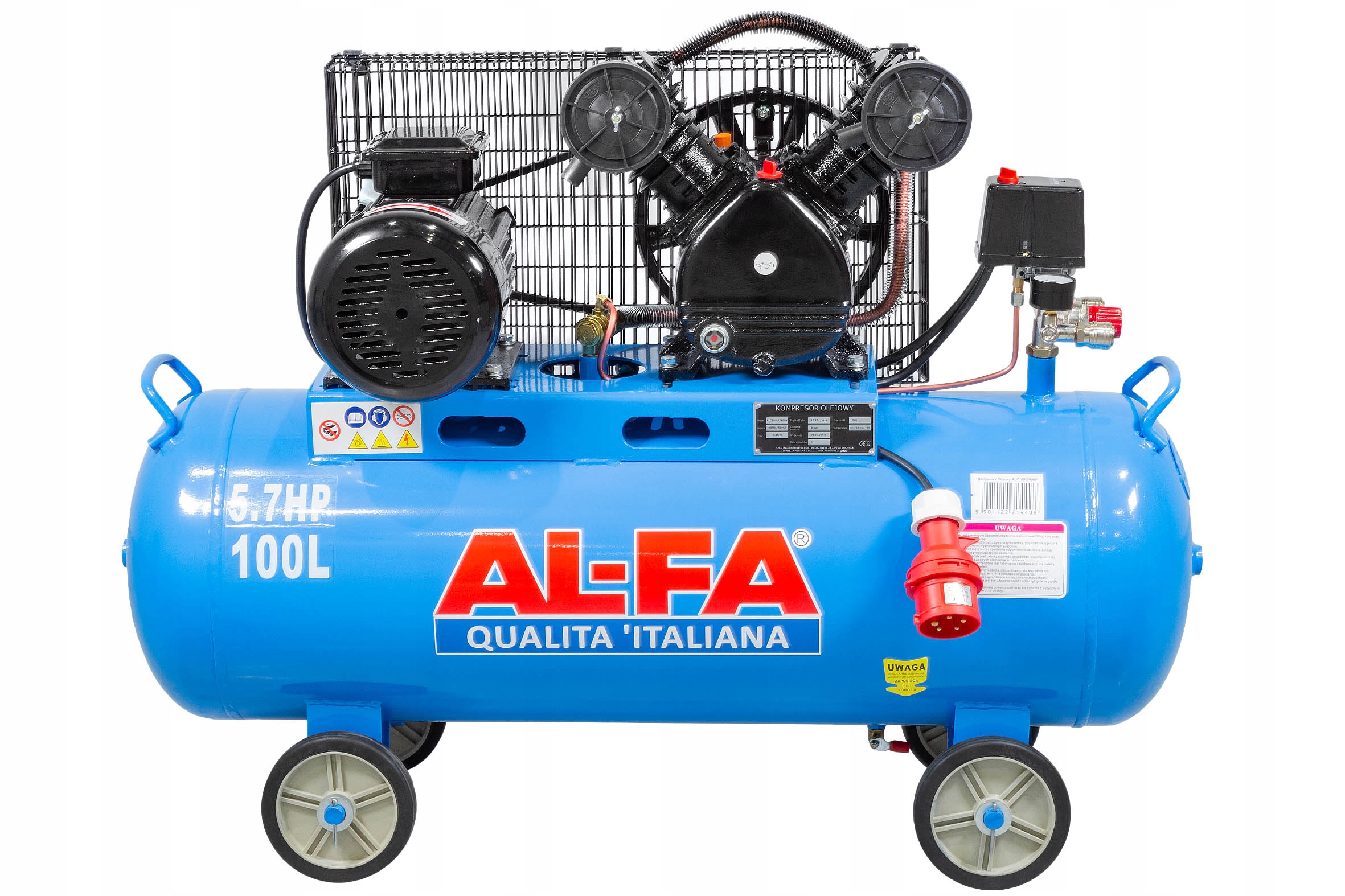 KOMPRESOR OLEJOWY SPRĘŻARKA 100L 400V Kod producenta 2329