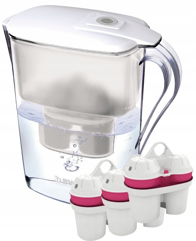 Dzbanek Filtrujący Wodę 3xWkład Mg2+ Magnez Duży Bwt Siljan 3,3L Biały