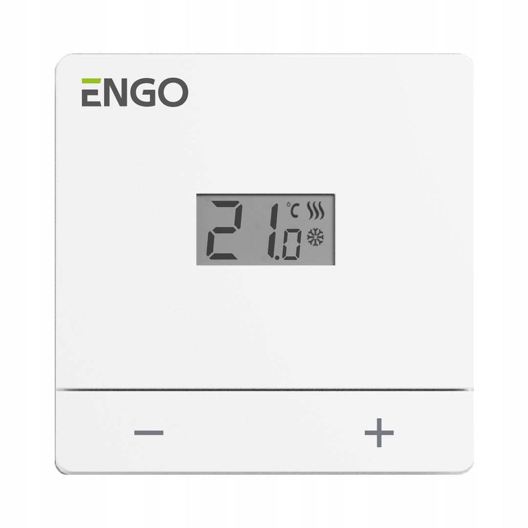 Regulator temperatury bateryjny, Engo Easy-batw, dobowy, natynkowy, biały