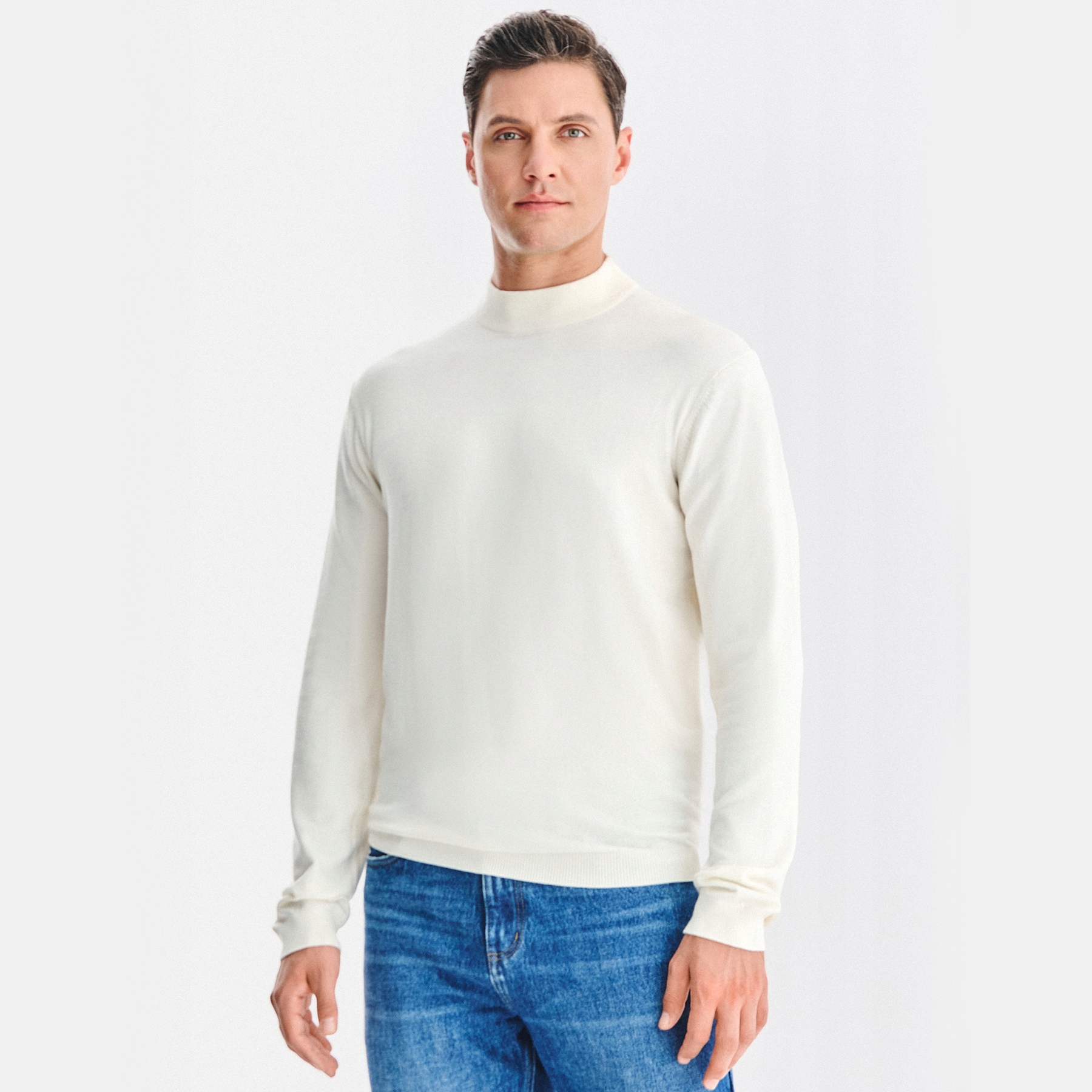 Hladký pánský pologolf v bílé barvě Basic Pako Lorente vel XXL