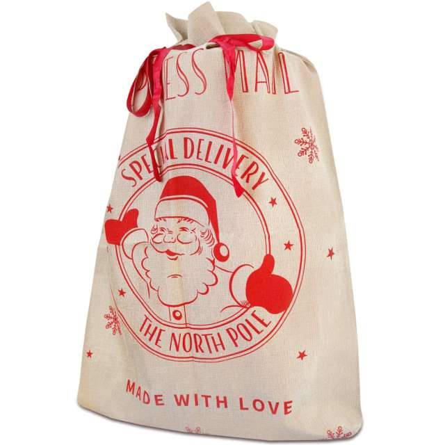 WOREK na prezenty MIKOŁAJ jutowy ŚWIĘTA gwiazdor