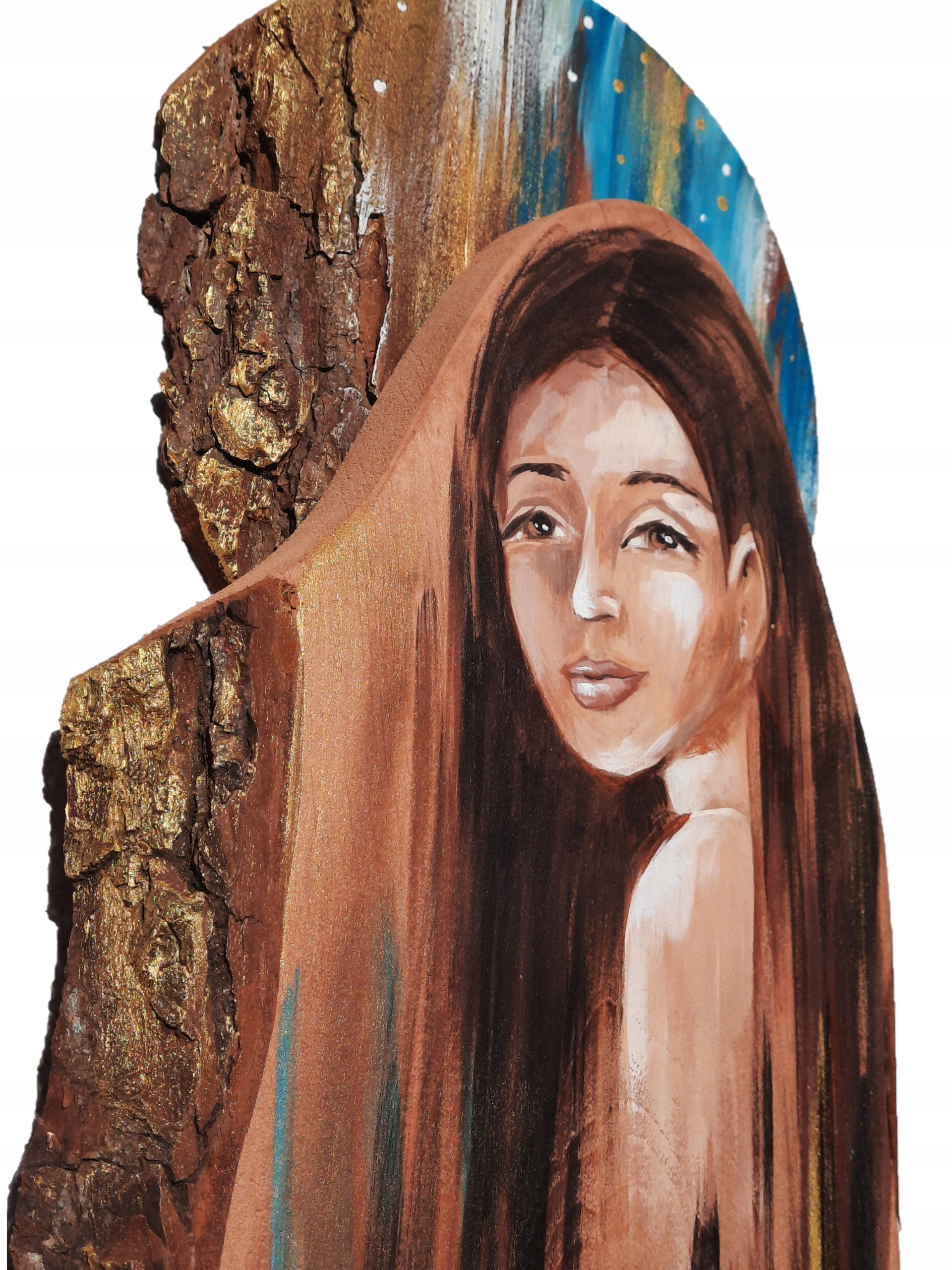 Obraz Dřevěný Velký Anděl Hand Made Malovaný