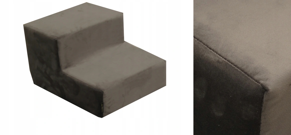 Schodki/schody do kanapy velvet głębsze Xs grafitowy