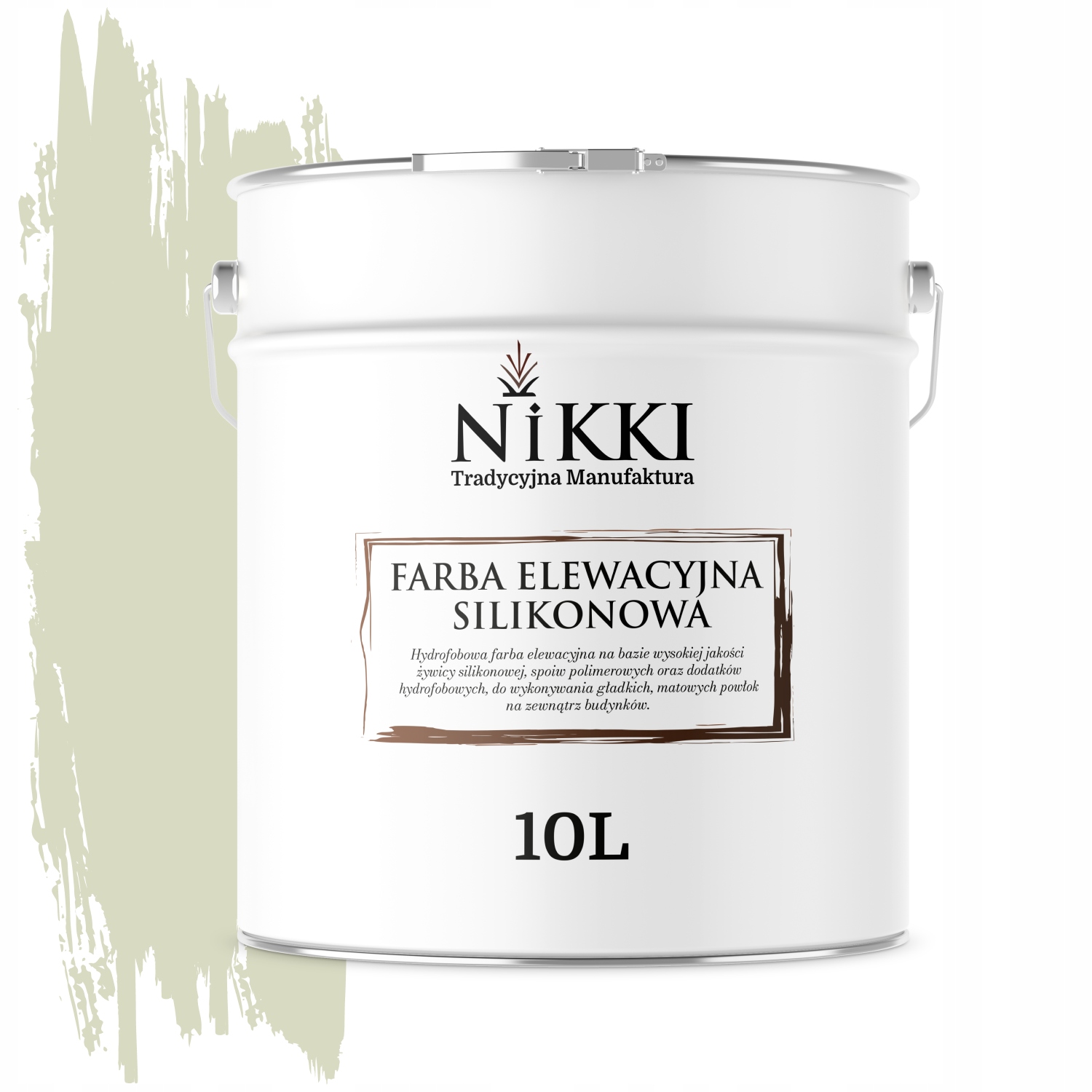 Fasádna fasádna farba 10 l na vonkajšiu omietku Uv Biela v zelenej farbe