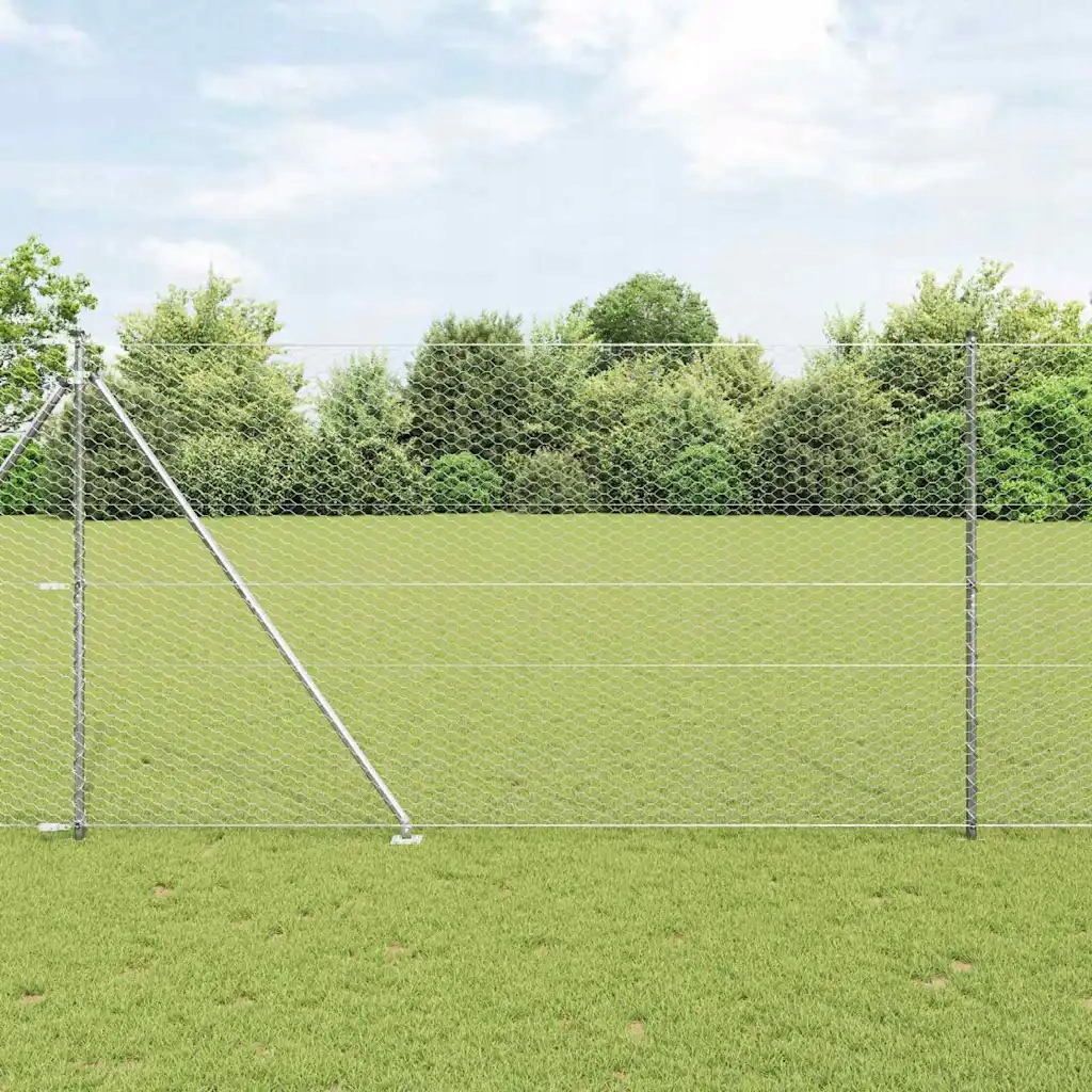 Plot s příspěvky Stříbrná 1.5 x 25 m Ocel potažená Pvc Stříbrná 3353390