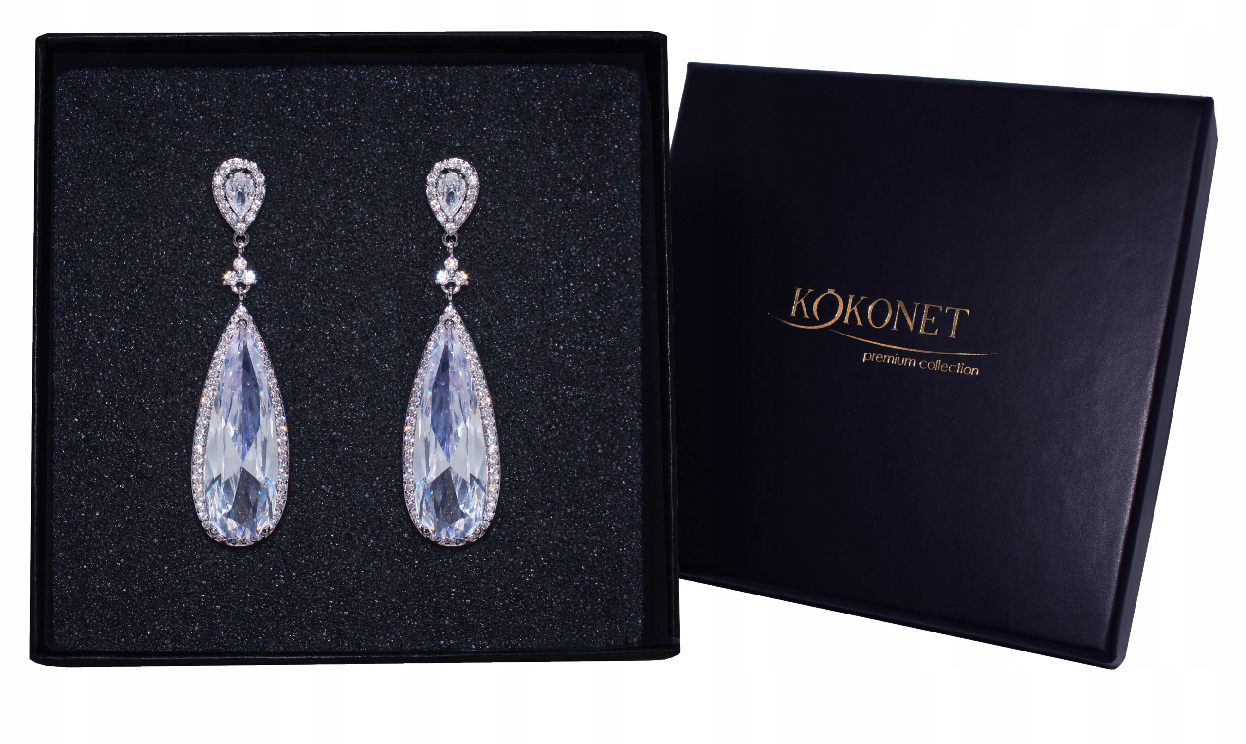 Stříbrné náušnice velké slzy Lesklé Dlouhé klasika kapky svatba výstavní