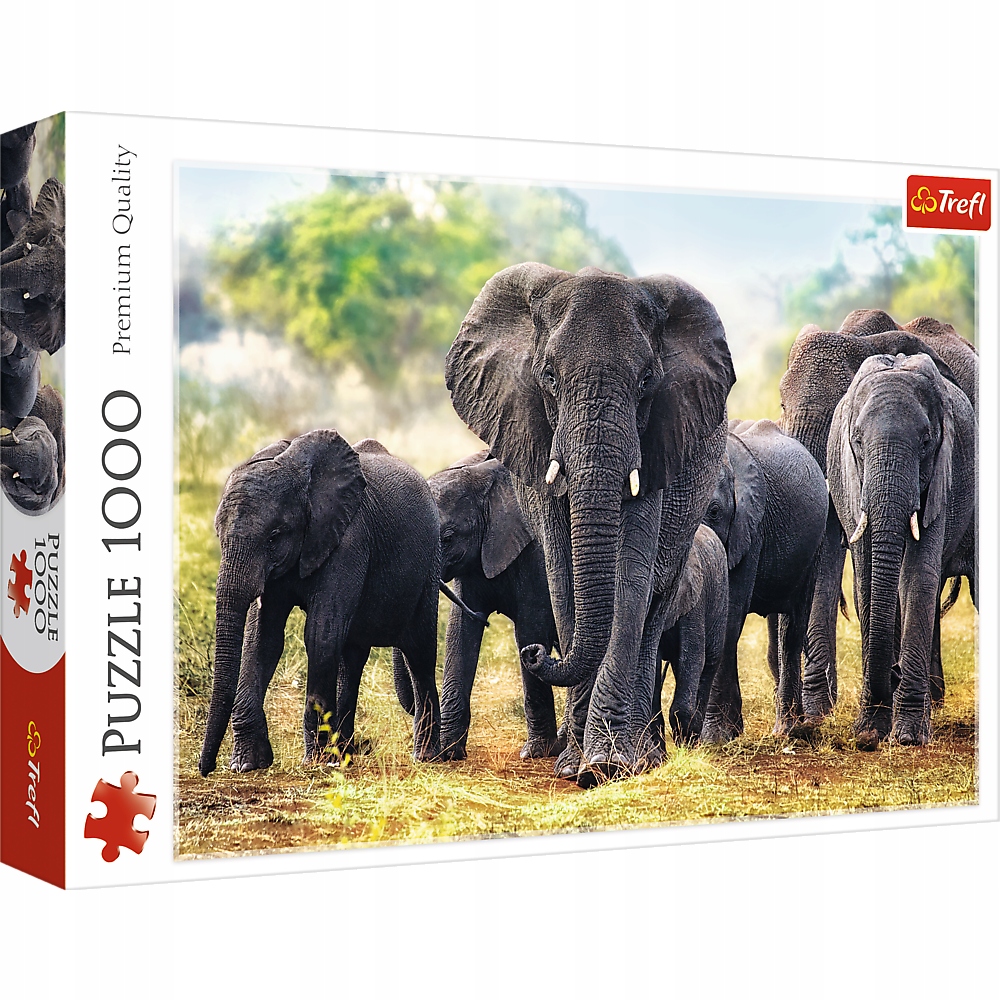 Пазлы элефант. Trefl / 1000 дет. - Африканские слоны 10442. Пазл Африка слон. Пазл "слоны", 1000 элементов. Семья слонов.