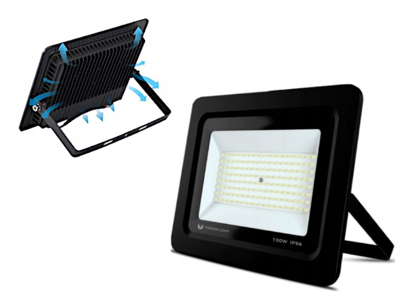 Výkonná halogenová Led lampa 100 W IP65 na garáž Příjezdová cesta