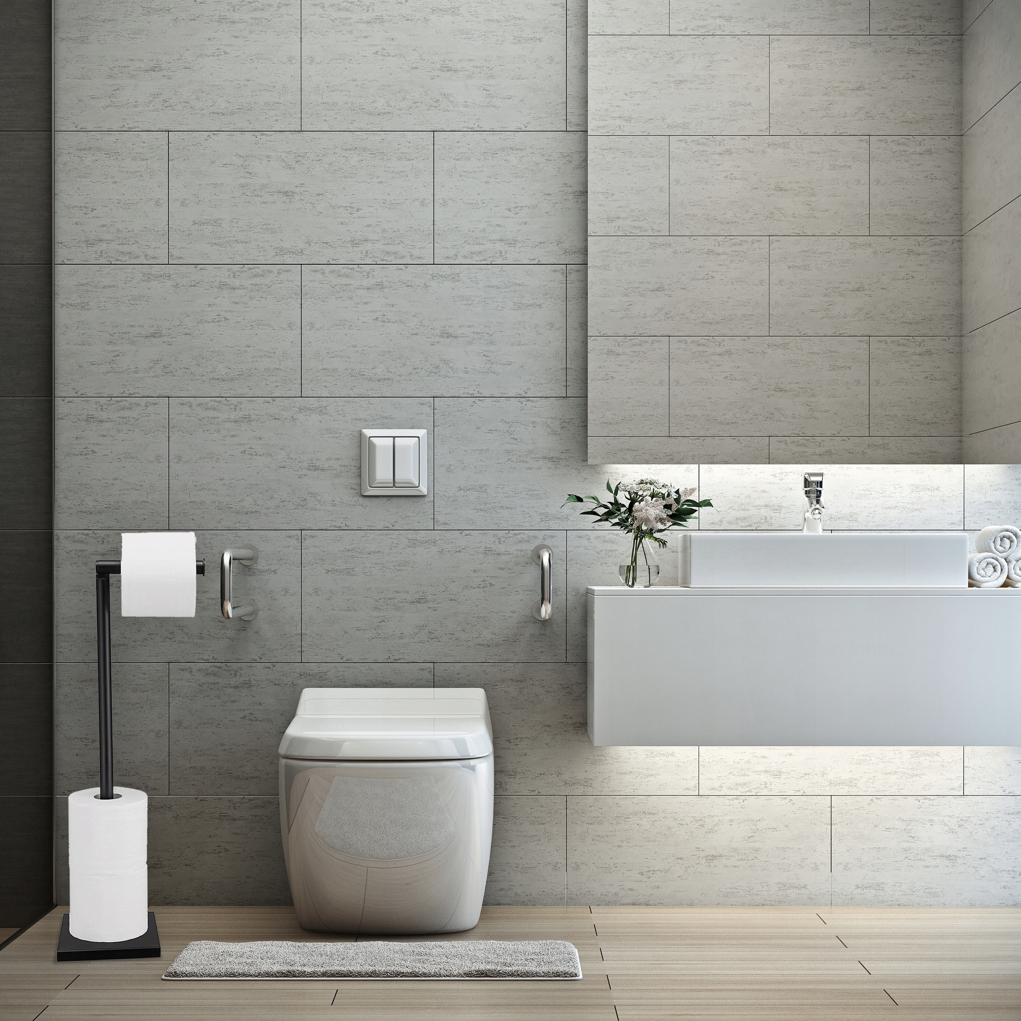 STOJAK NA PAPIER TOALETOWY METALOWY CZARNY BLACK Kod producenta 322744