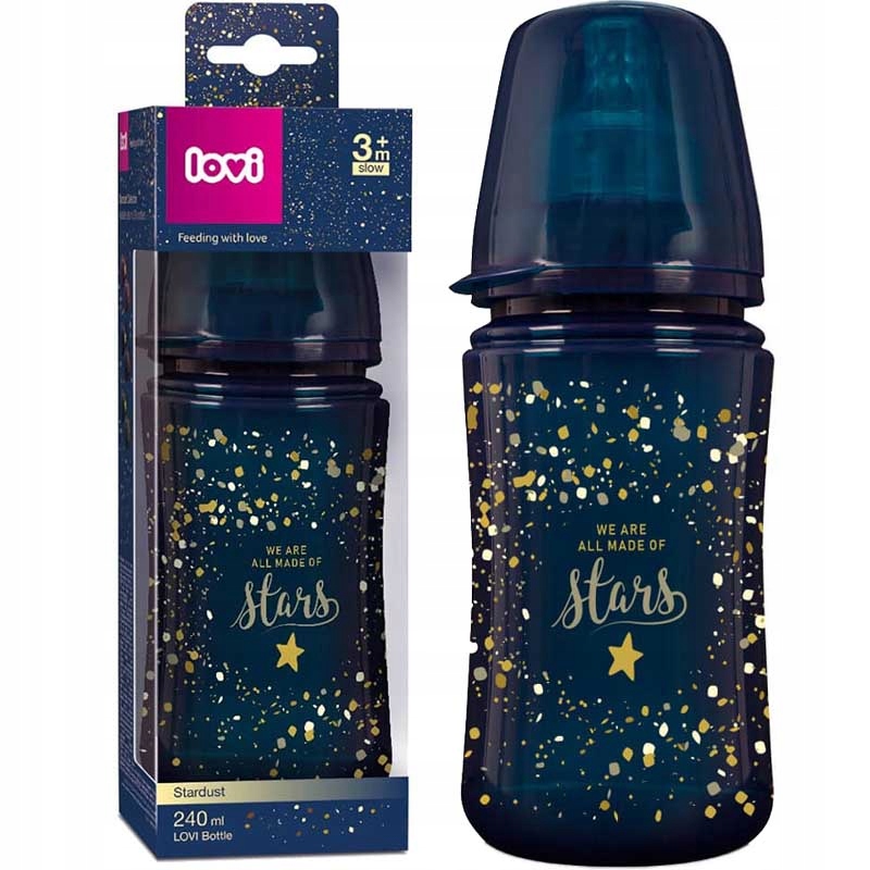 LOVI BUTELKA STARDUST 240ML + SMOCZEK WOLNY 3M+