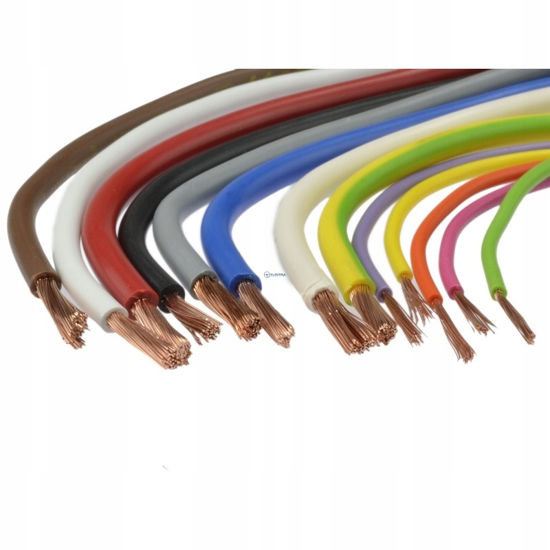 przewód 0,75mm LGY 1-żyłowy 5 metrów czarny Długość kabla 100 m