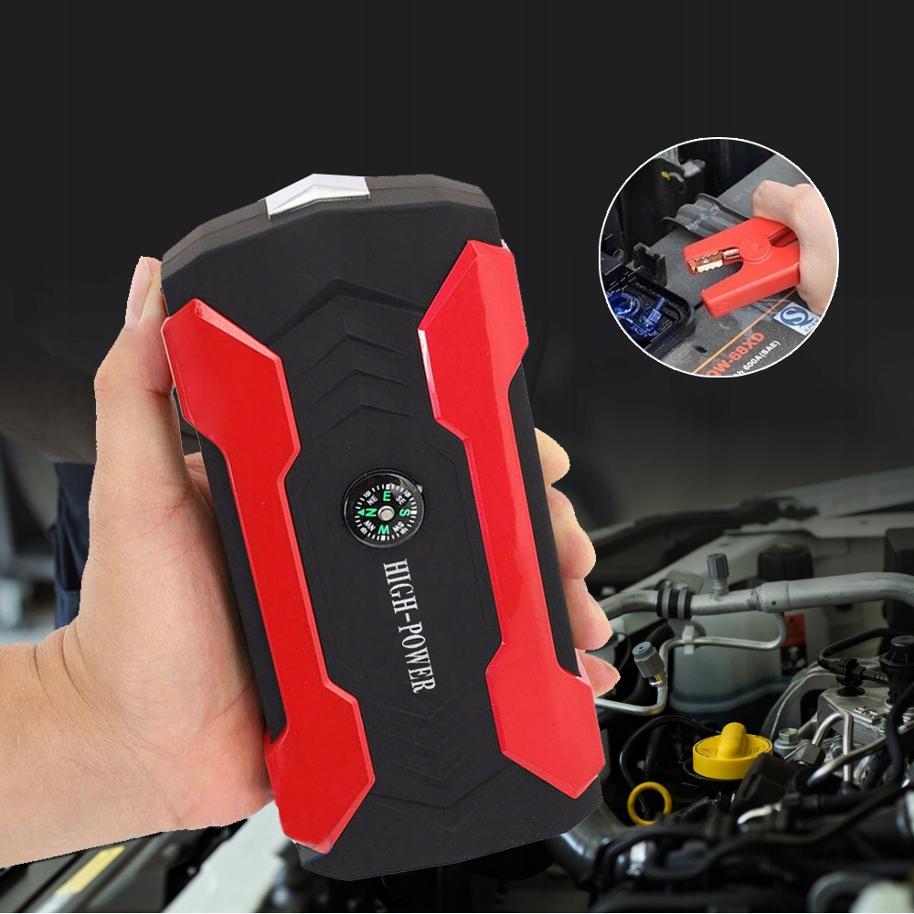 POWERBANK JUMP STARTER POWER BANK URZĄDZENIE AKUMULATOR 12V + KLEMY KABEL Marka bez marki