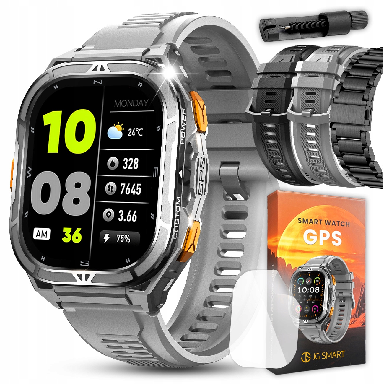 Chytré Hodinky Pánské Gps Hodinky Vodotěsné Hovory Smart Watch Sport Menu Pl