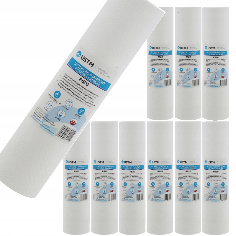 

10X Filtr Do Wody Wkład 10 Piankowy 20 Mikron Ustm