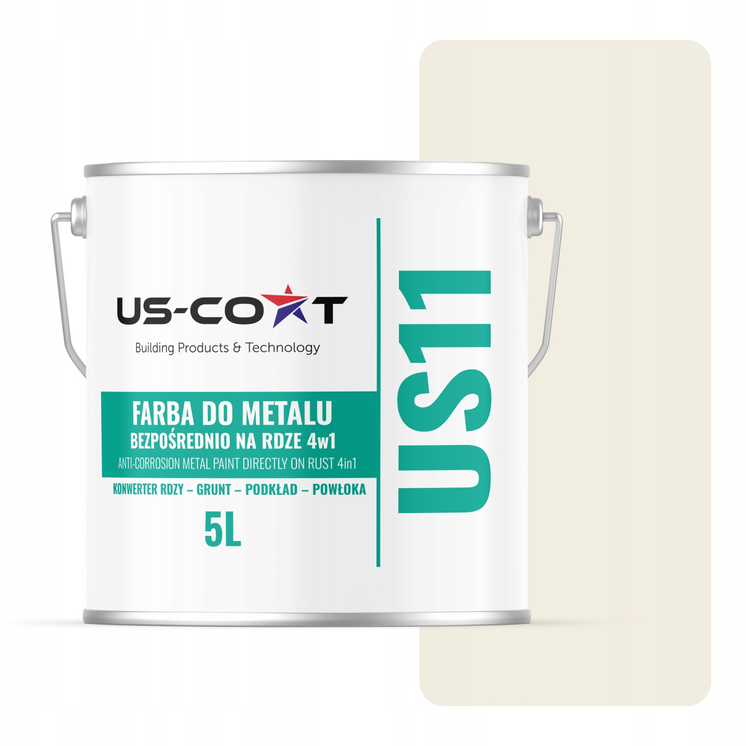 Antikorózna Farba Na Kov Na Hrdzu 4v1 Biela Alpejská RAL9010 Lesk 5L