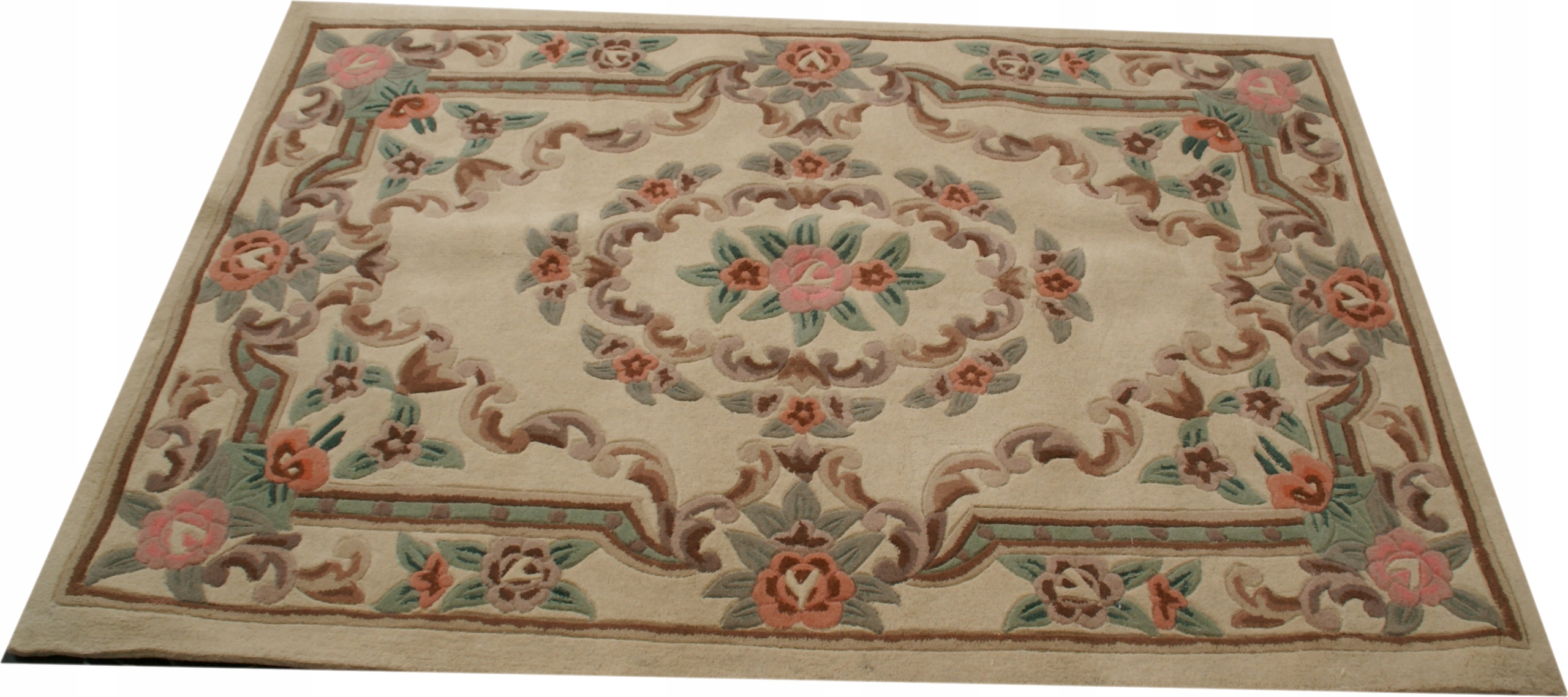 

Wełniany dywan typu Aubusson 120x180 kremowy
