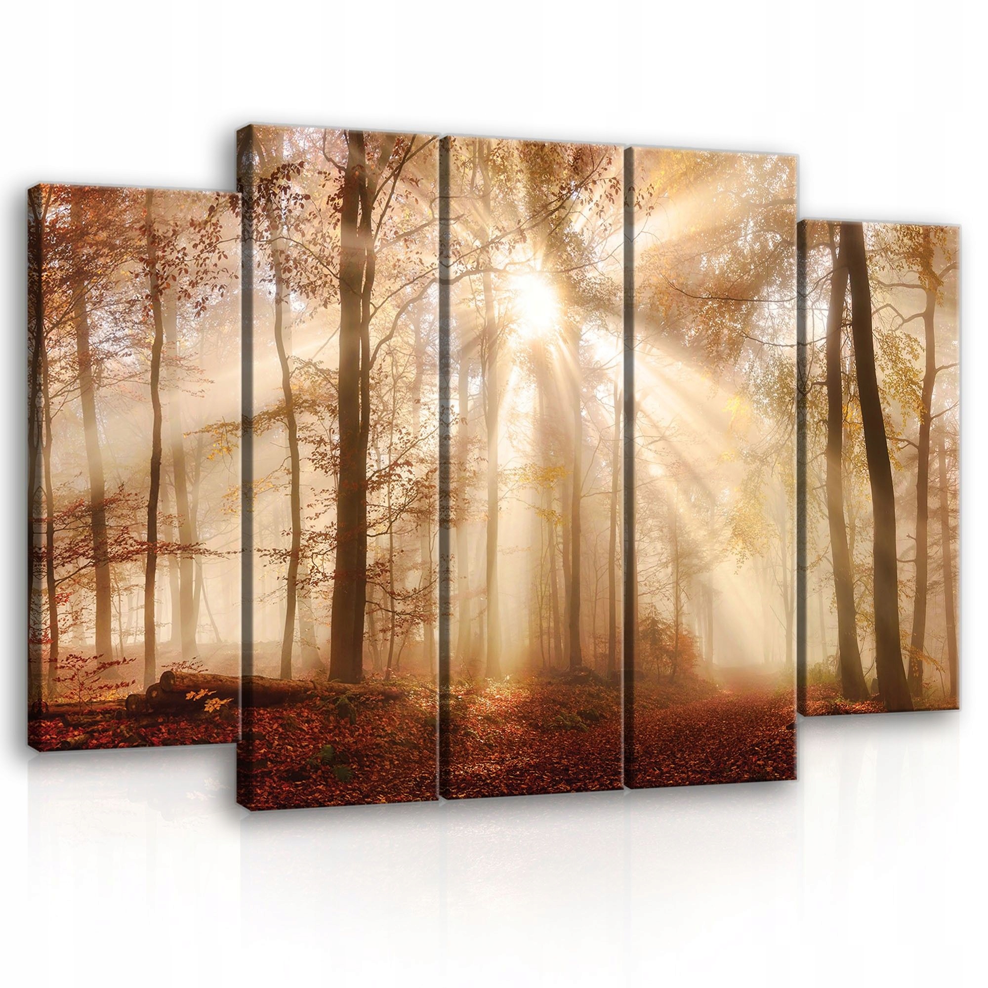 Obraz 150x100 Jesenný les hmla slnečné lúče zlato jeseň príroda pokoj