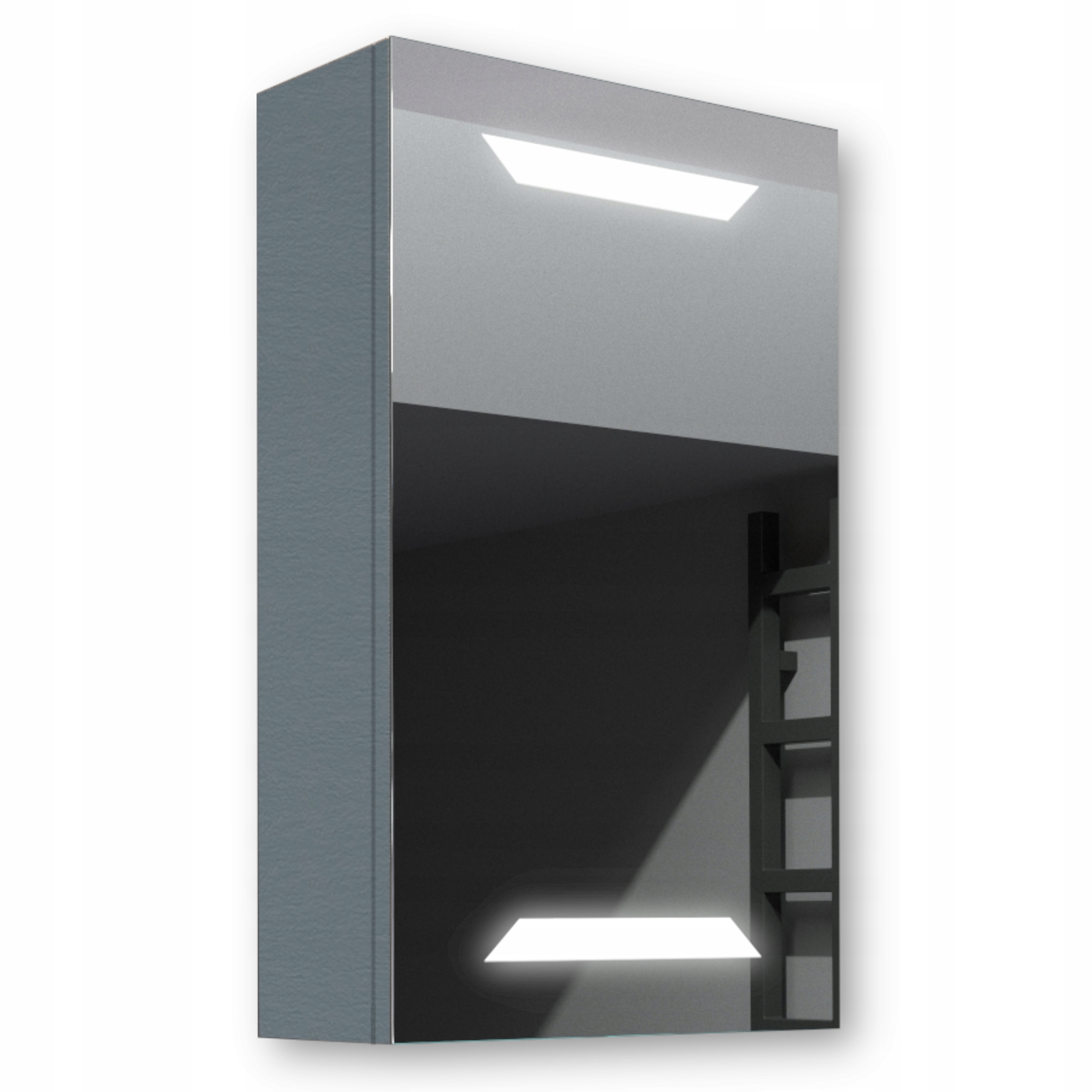 Drevená skrinka 40x70 Led zrkadlo Loki Antracit