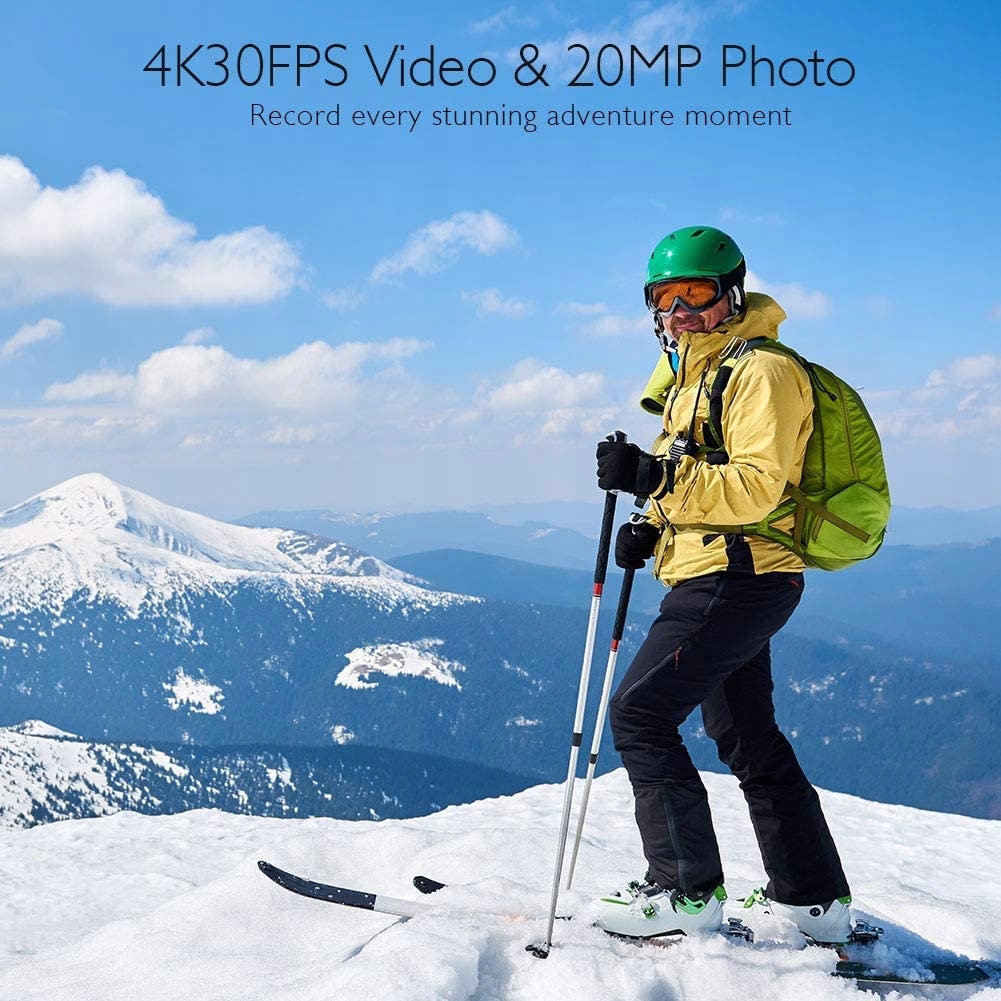 AKASO Kamera Sportowa 4K 30FPS 20MP WiFi Ekran Dotykowy EIS 4X Zoom 40m — miniatura 2