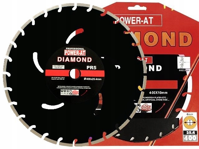 Tarcza diamentowa PR5 do cięcia betonu kostki cegły segmentowa 400 x 25,4