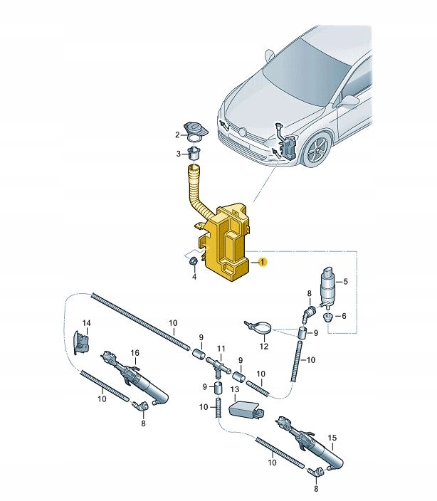 5G0 955 - Бачок омивача омивача VW Golf 7 Sportsvan