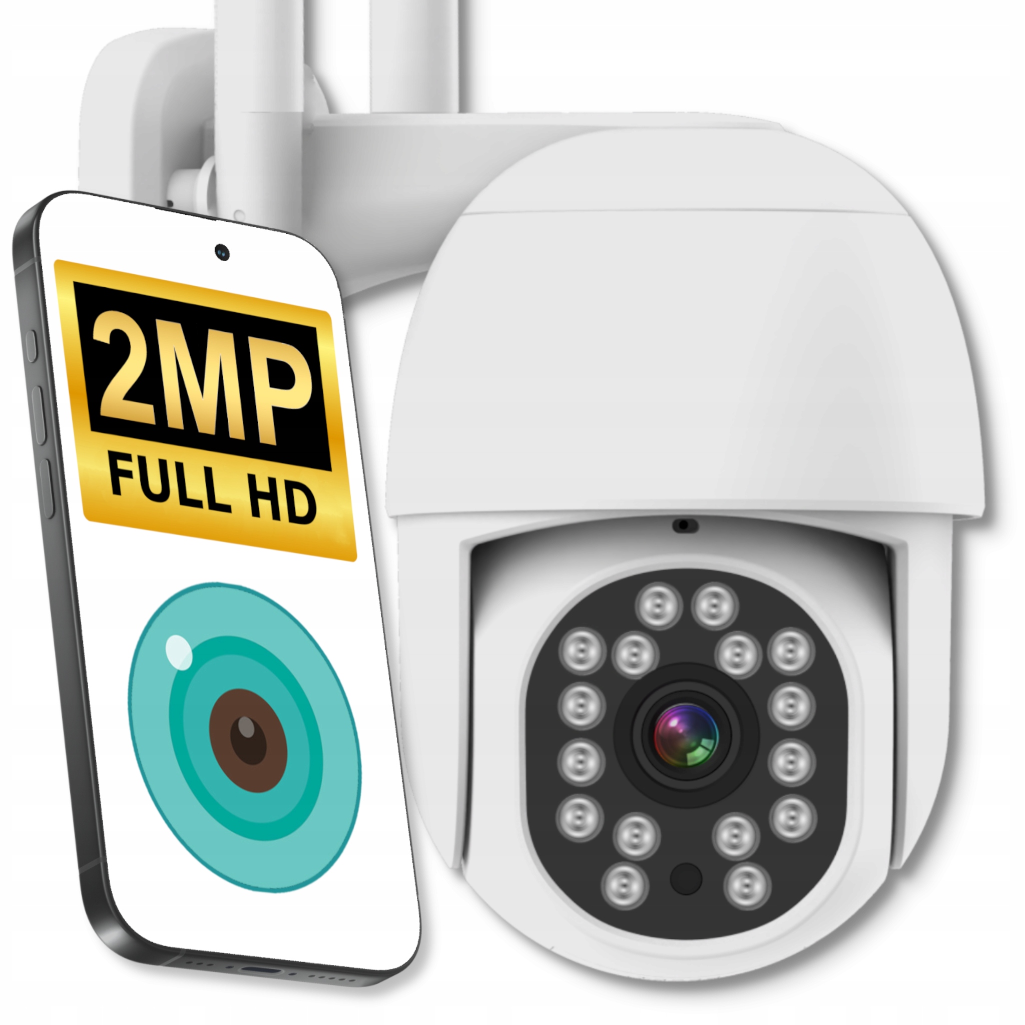 Venkovní Wifi otočná kamera Icsee 2MPx Sledování Pohybu 1080p Full Hd Sd