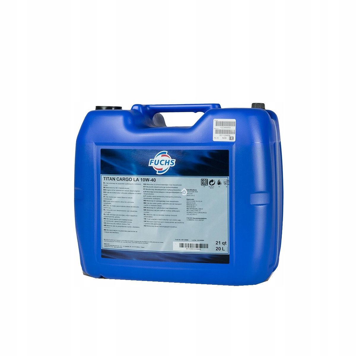 

Fuchs Titan Cargo 10W40 La 20L. Silnikowy Olej Pół