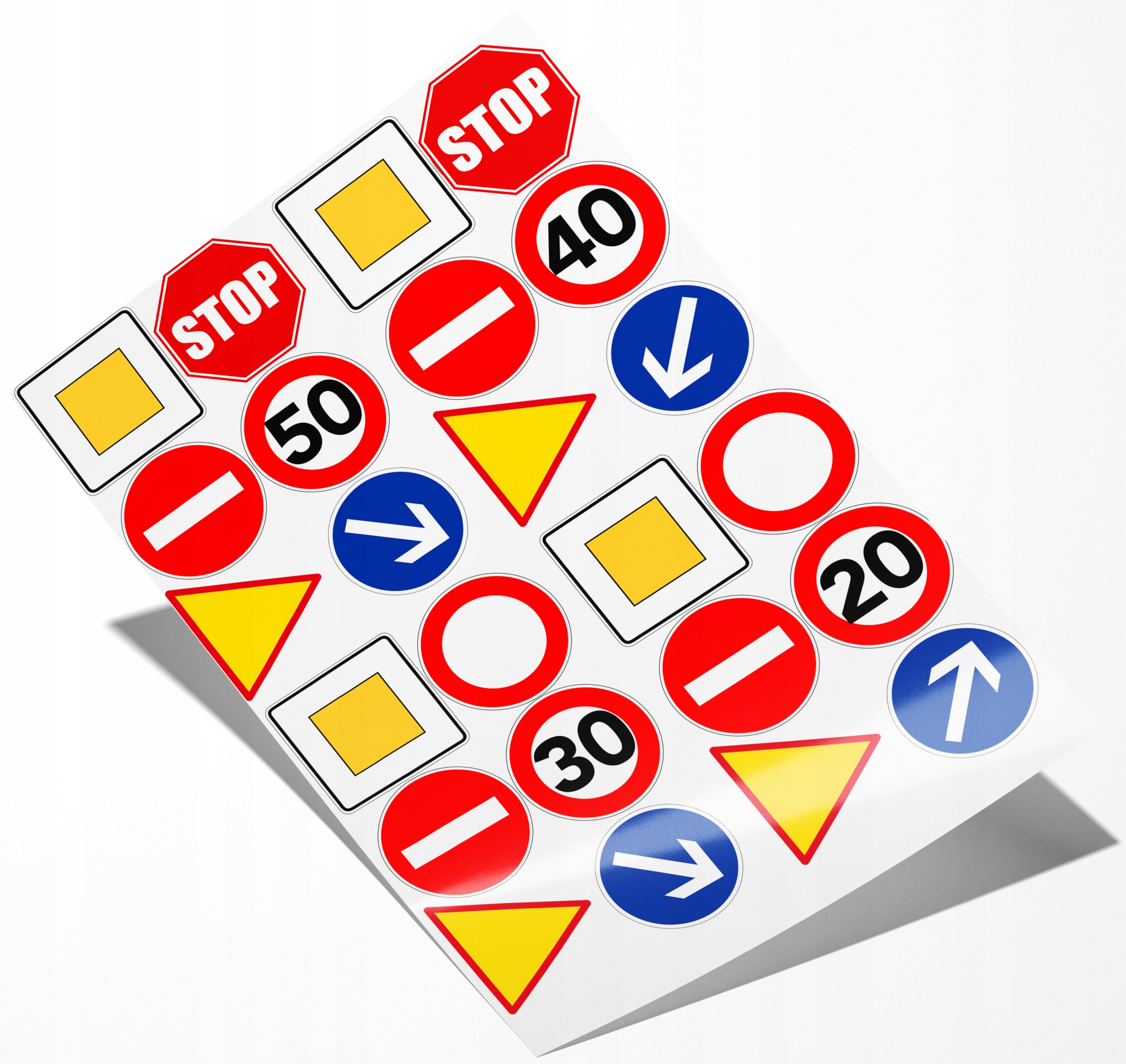 OZDOBY NA TORT ZNAKI DROGOWE ZNAK PIERSZEŃSTWO USTĄP STOP ZAKAZ 5CM