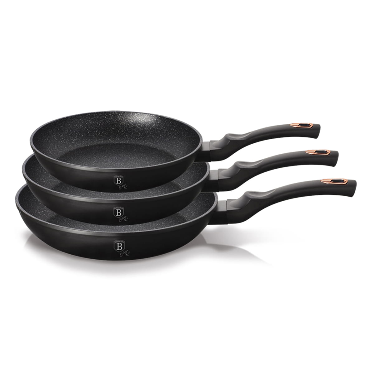 BH-6158F Sada 3 granitových pánví Berlinger Haus Black Rose indukční