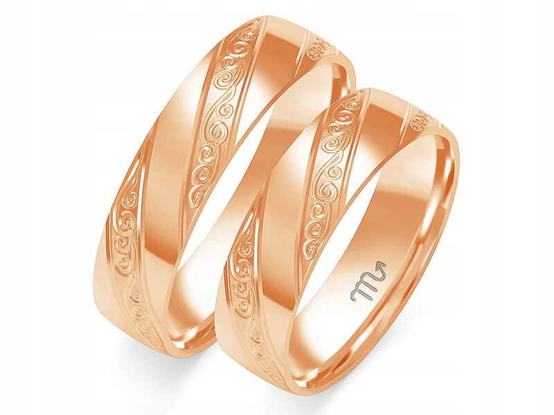 

Obrączka ze złota różowego 14K ślub 585 r 11 12 13