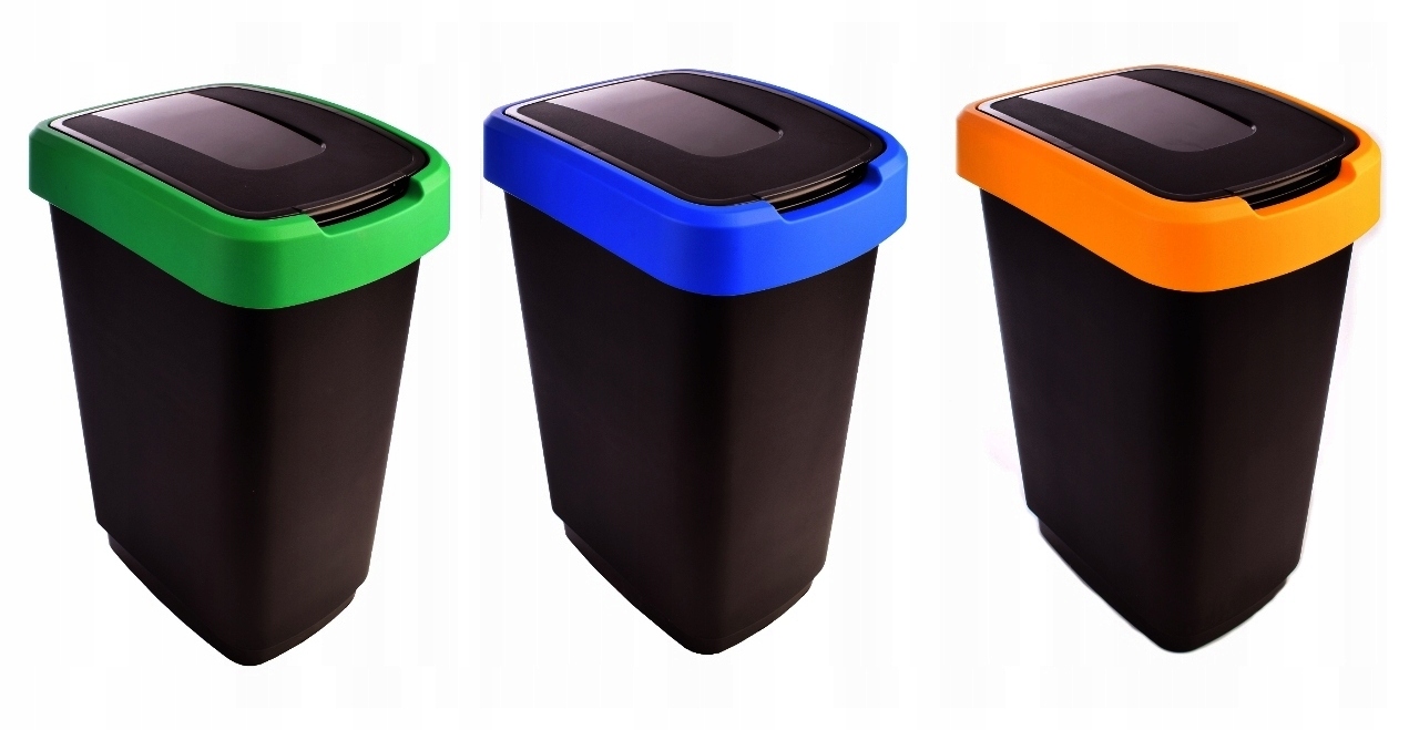 Zestaw Pojemników KOSZY do segregacji śmieci 3x50L