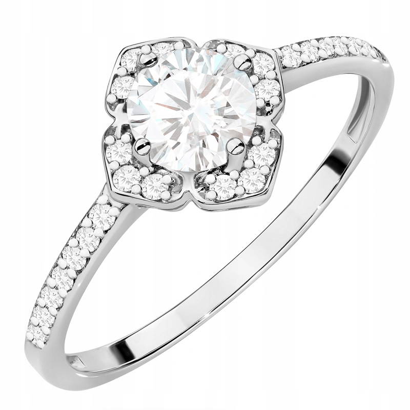 Zlatý Prstýnek pr. 585 14k s brilianty a safírem 0,50ct