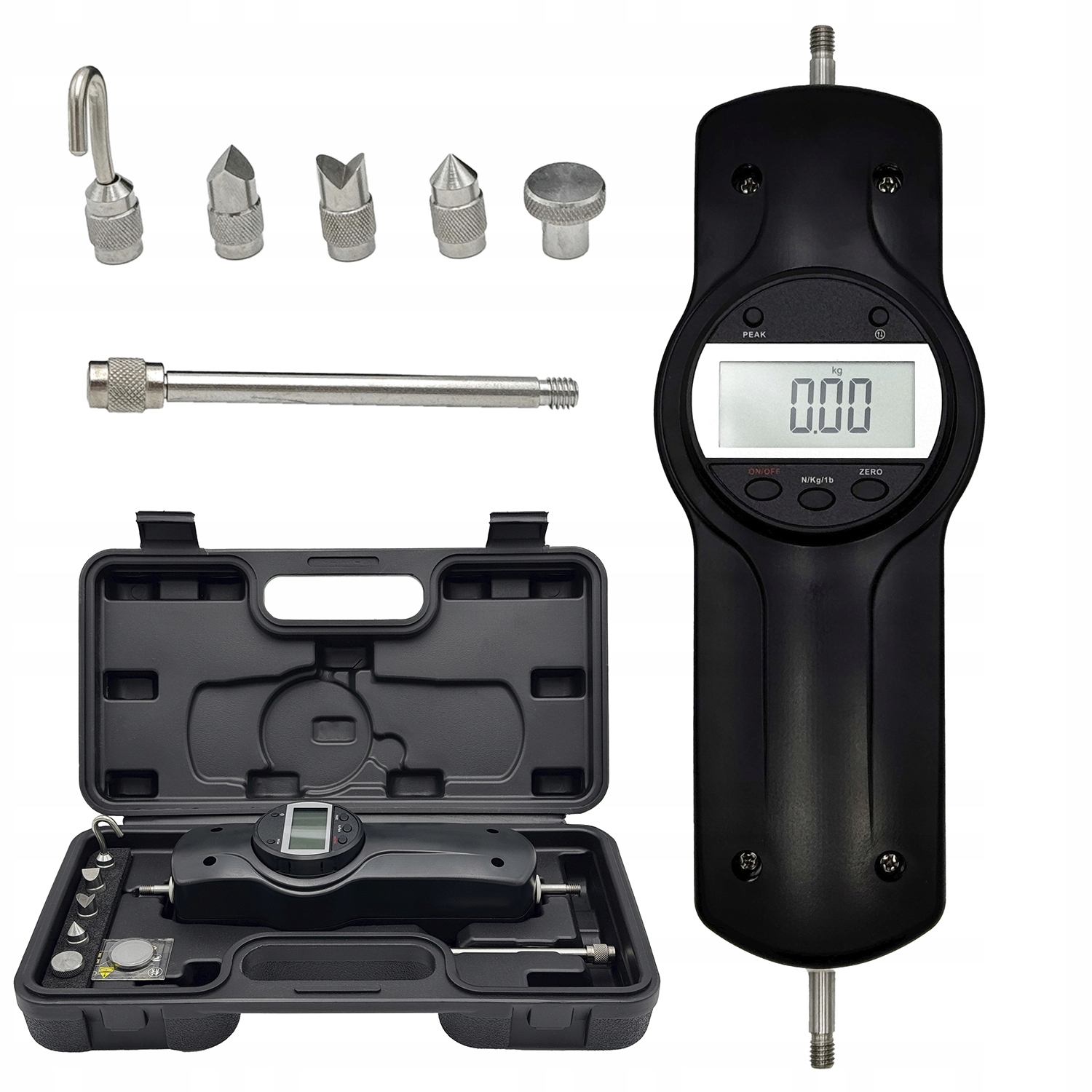 Siloměr 100N/10kg Digitální Pružinový Dynamometr Tester Měřič Síly Váha