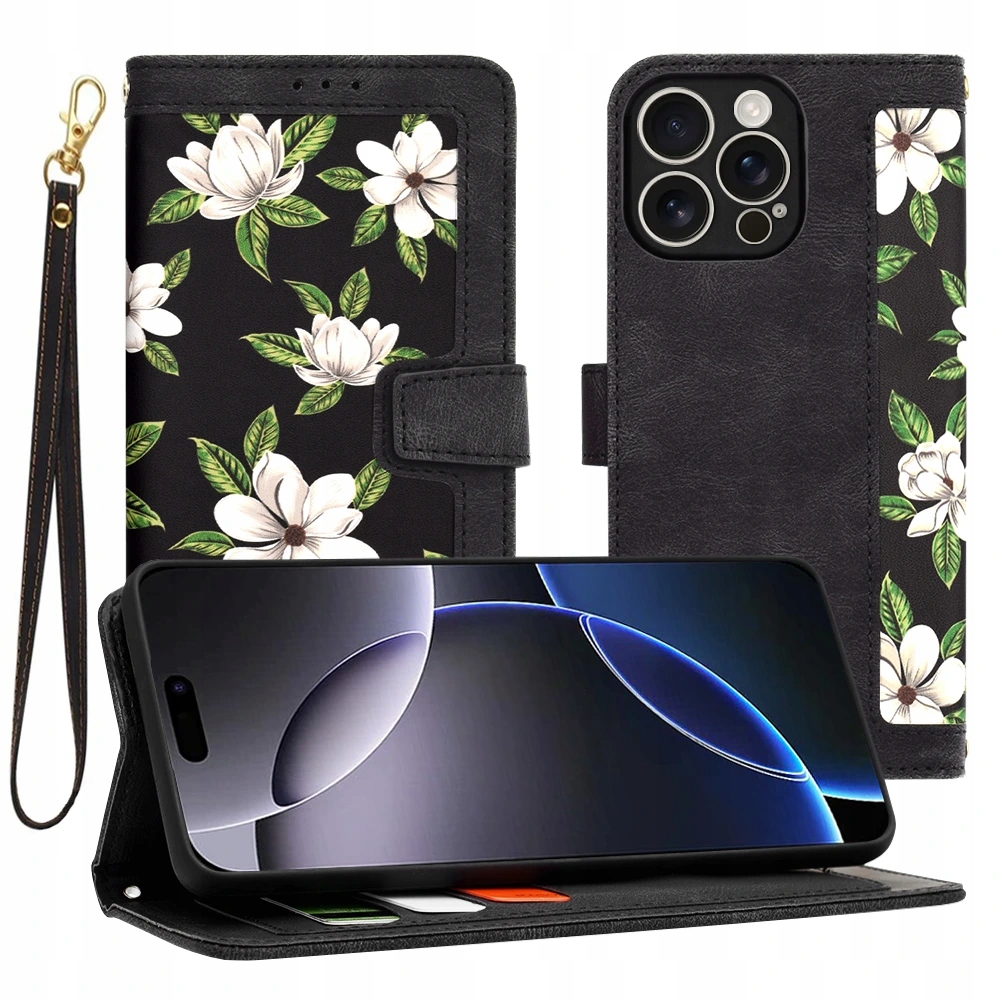 Etui Techsuit FlipCraft na iPhone 16 Pro Max – Kwiaty świtu