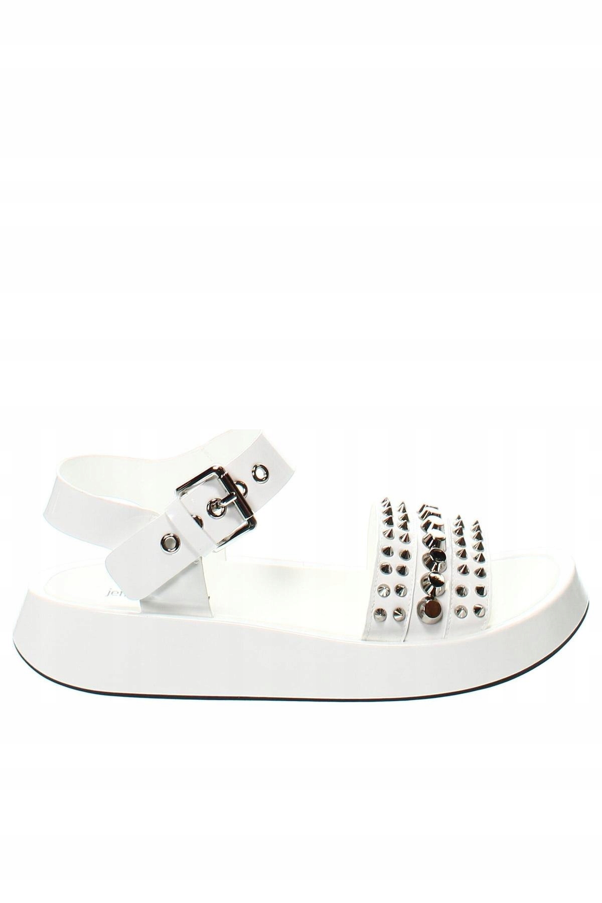 Bílé sandály s cvočky Jeffrey Campbell 37