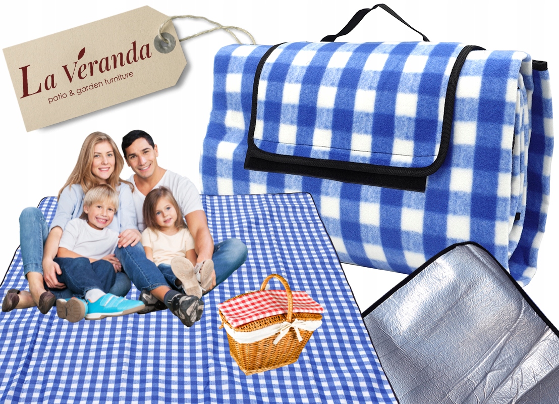 KOC piknikowy mata 200x200cm IZOLACJA PLAŻOWY NA PLAŻĘ BIWAK PIKNIK XXL