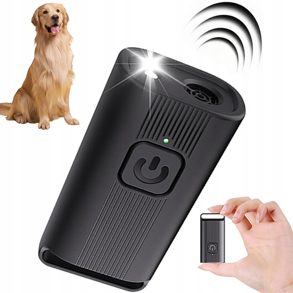 Levně Mini Ultrazvukový Odpuzovač Psů Treser Tresura Svítilna Proti Štěkání