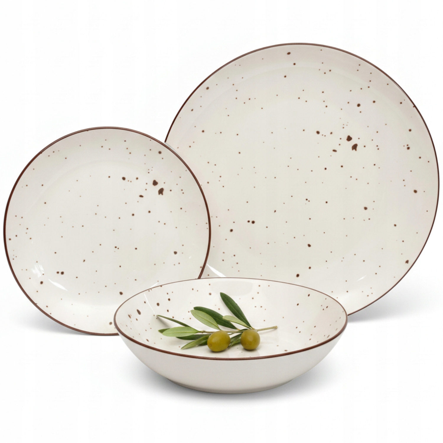 Komplet Porcelana Zestaw Talerzy Serwis Obiadowy Talerze 18el Wzór Gemmo