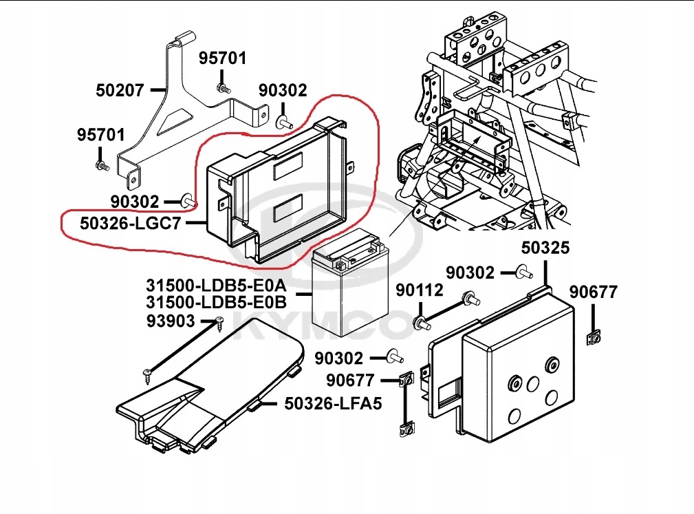 OBUDOWA OSŁONA AKUMULATOR KYMCO MXU MAXXER 450 465 Producent Kymco