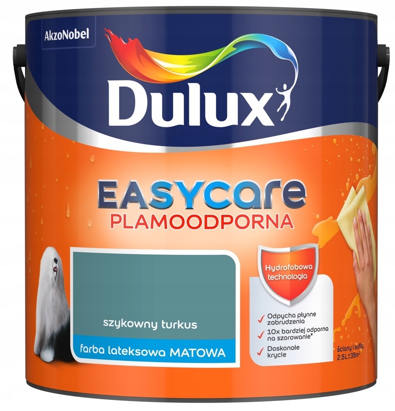 

Farba Dulux Easy Care- szykowny turkus, 2.5l
