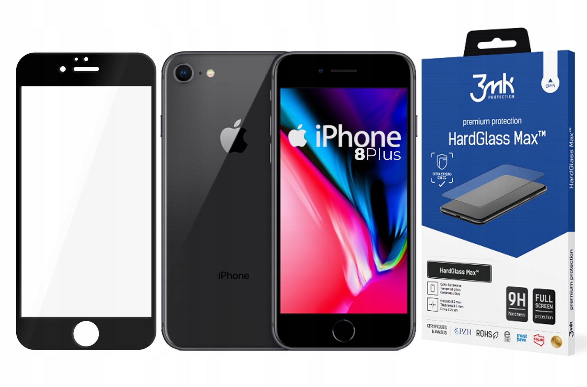 3mk Sklo HardGlass Max pro iPhone 8 Plus černé 9H