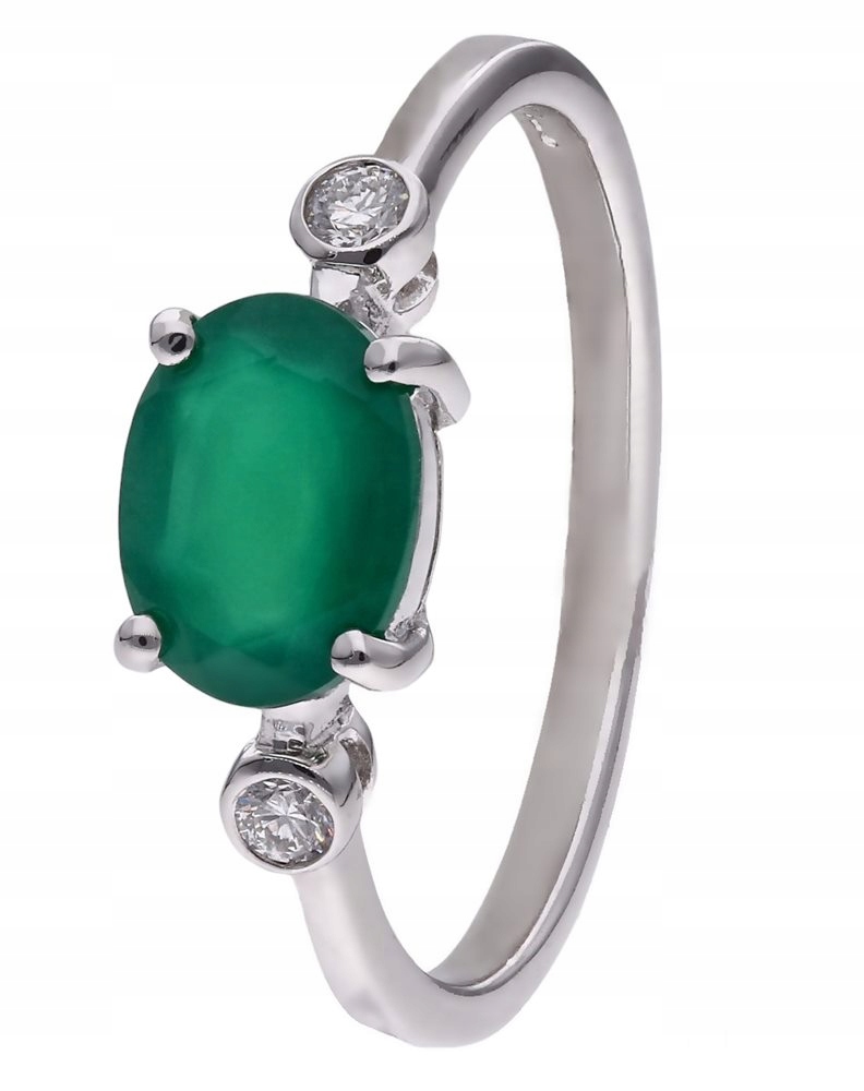 Prstýnek Ag 925 Achát a diamant CVD-3338-R-AG vel. 15