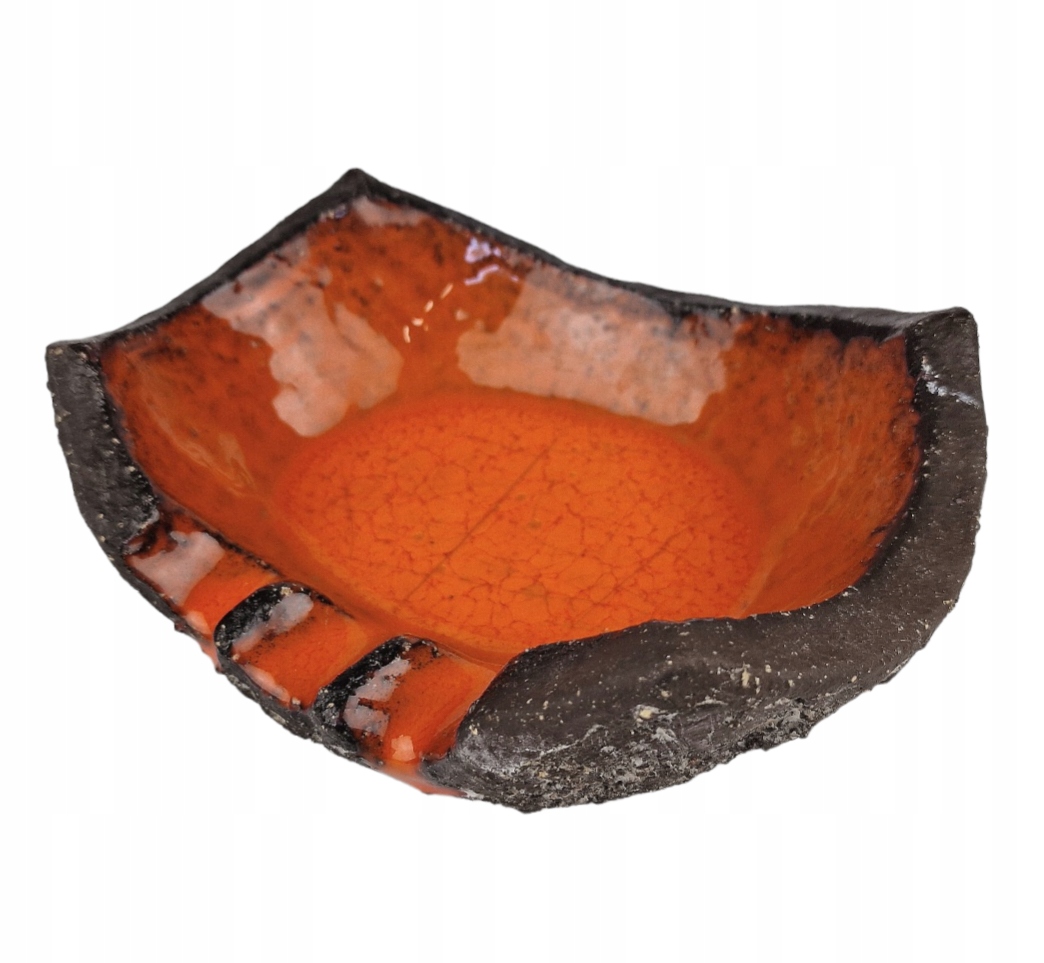 Ceramic orange Jan Van Erp vintage 1970 ashtray