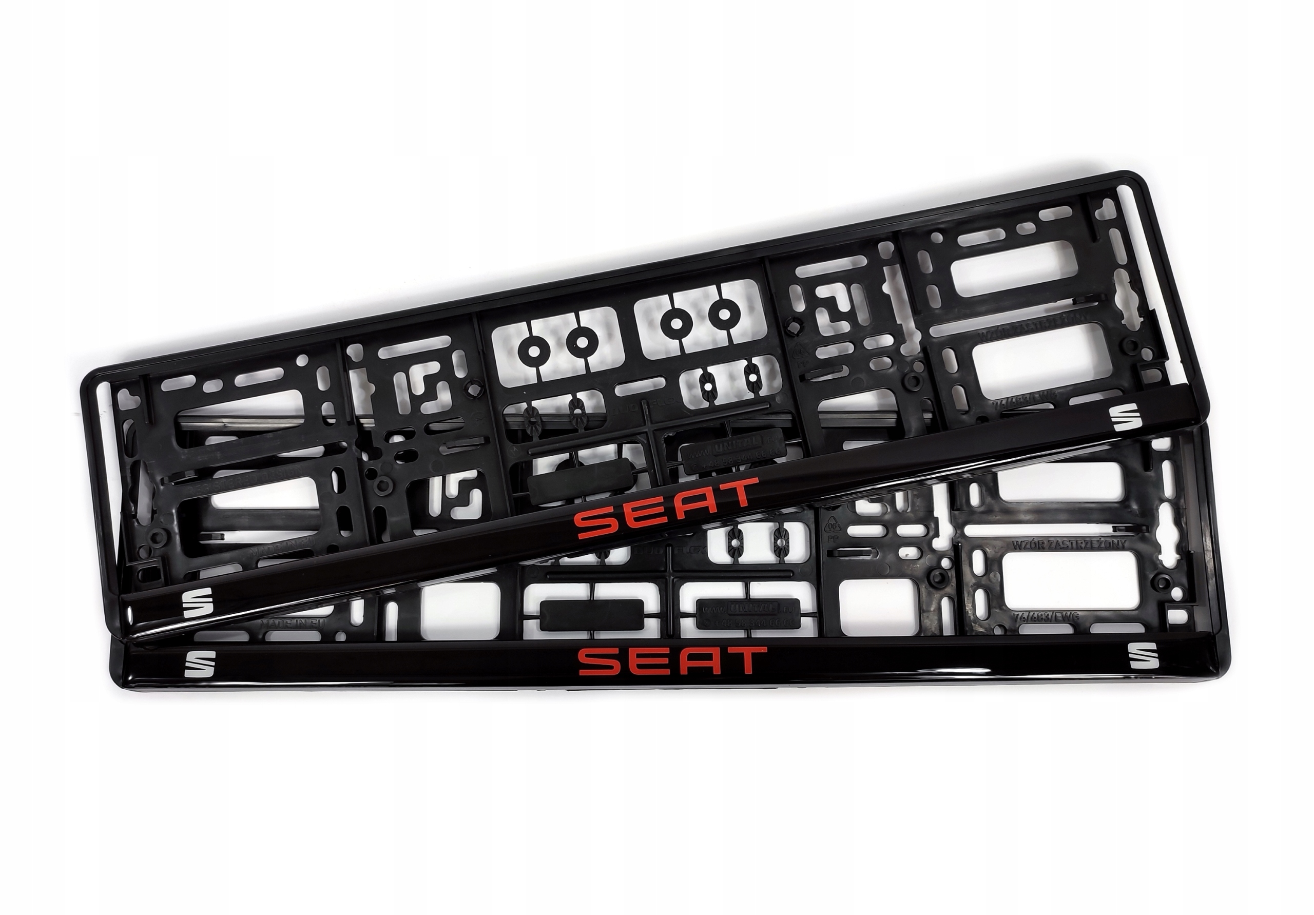 RAMKI TABLICY REJESTRACYJNEJ SEAT ASO ŻELOWE