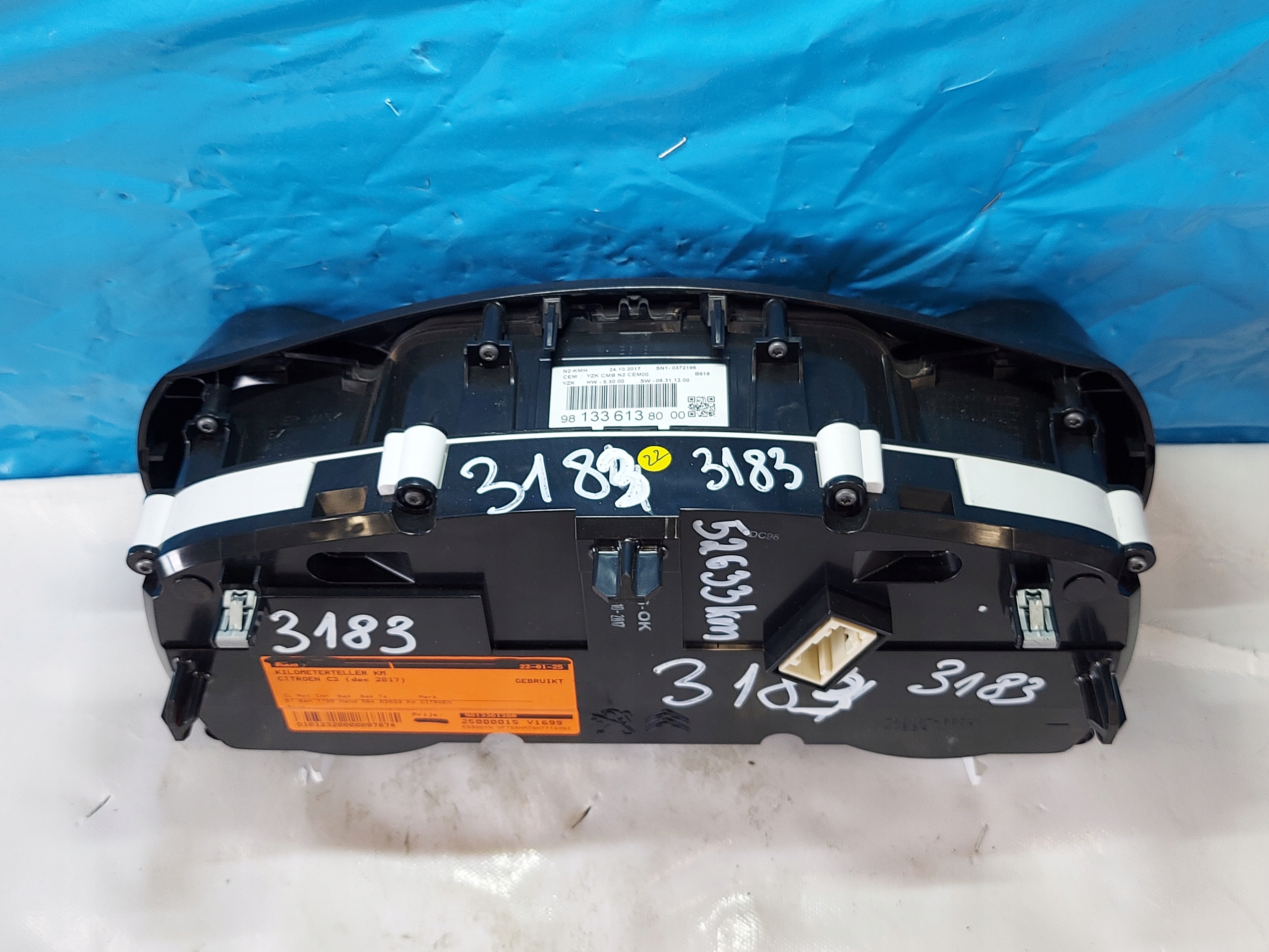 dials clock CITROEN C3 1.2 B 2017r 981336138000